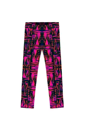 BUY 1 GET 4 FREE! Ego Lucy Pink Colorful Trendy Printed Fashion Leggings - Kids