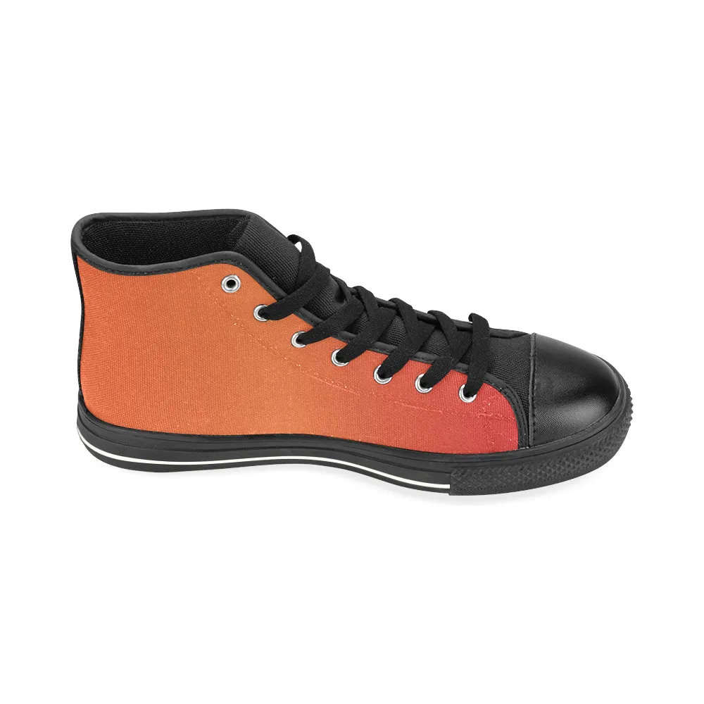 Buy Women Big Size Tiger Orange Solids Print Canvas High Top Shoes at TFS