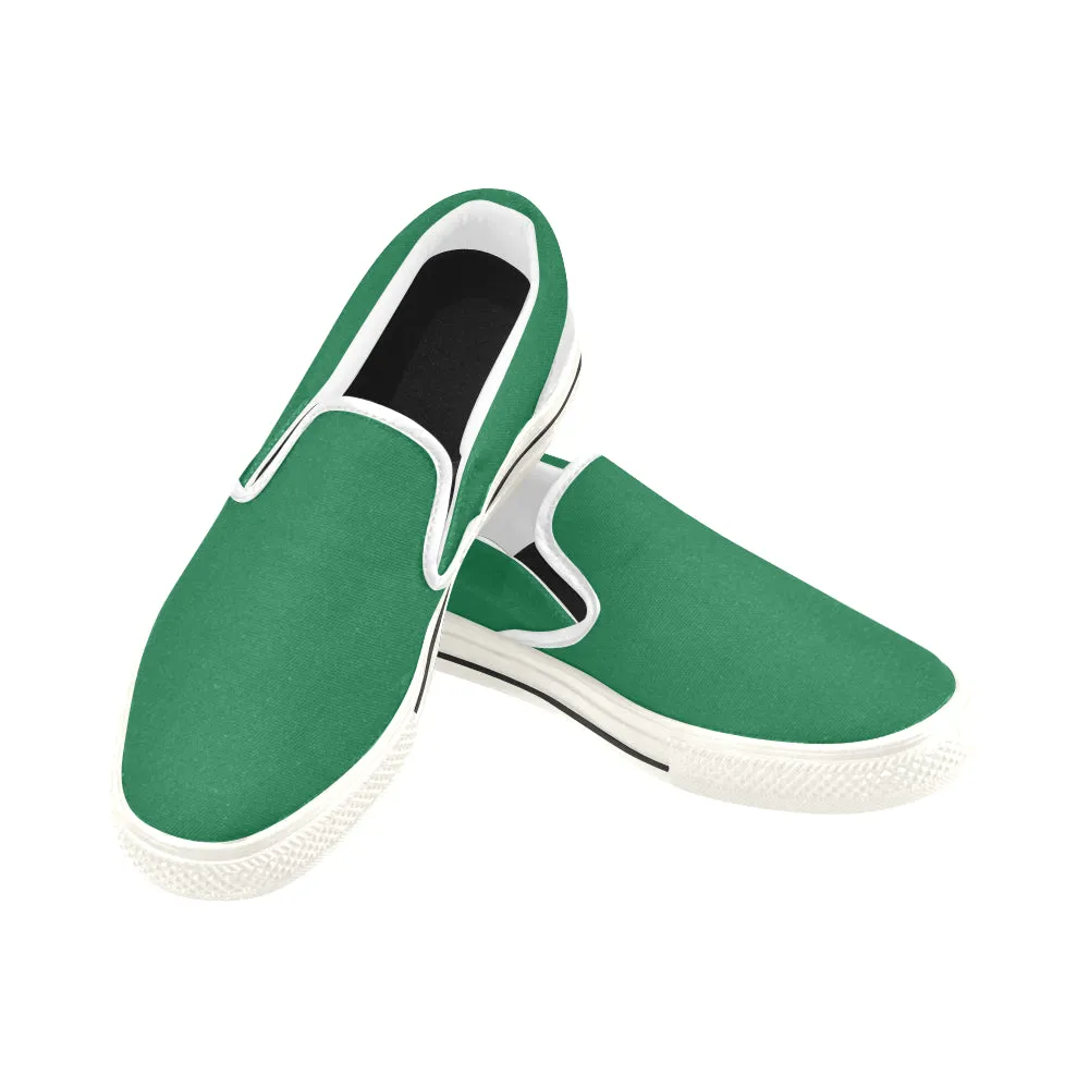 Buy Women's Parrot Green Solids Print Canvas Slip-on Shoes at TFS