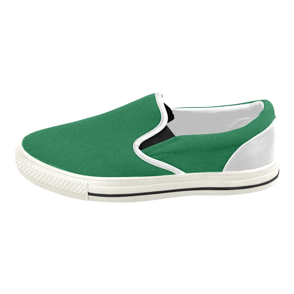 Buy Women's Parrot Green Solids Print Canvas Slip-on Shoes at TFS