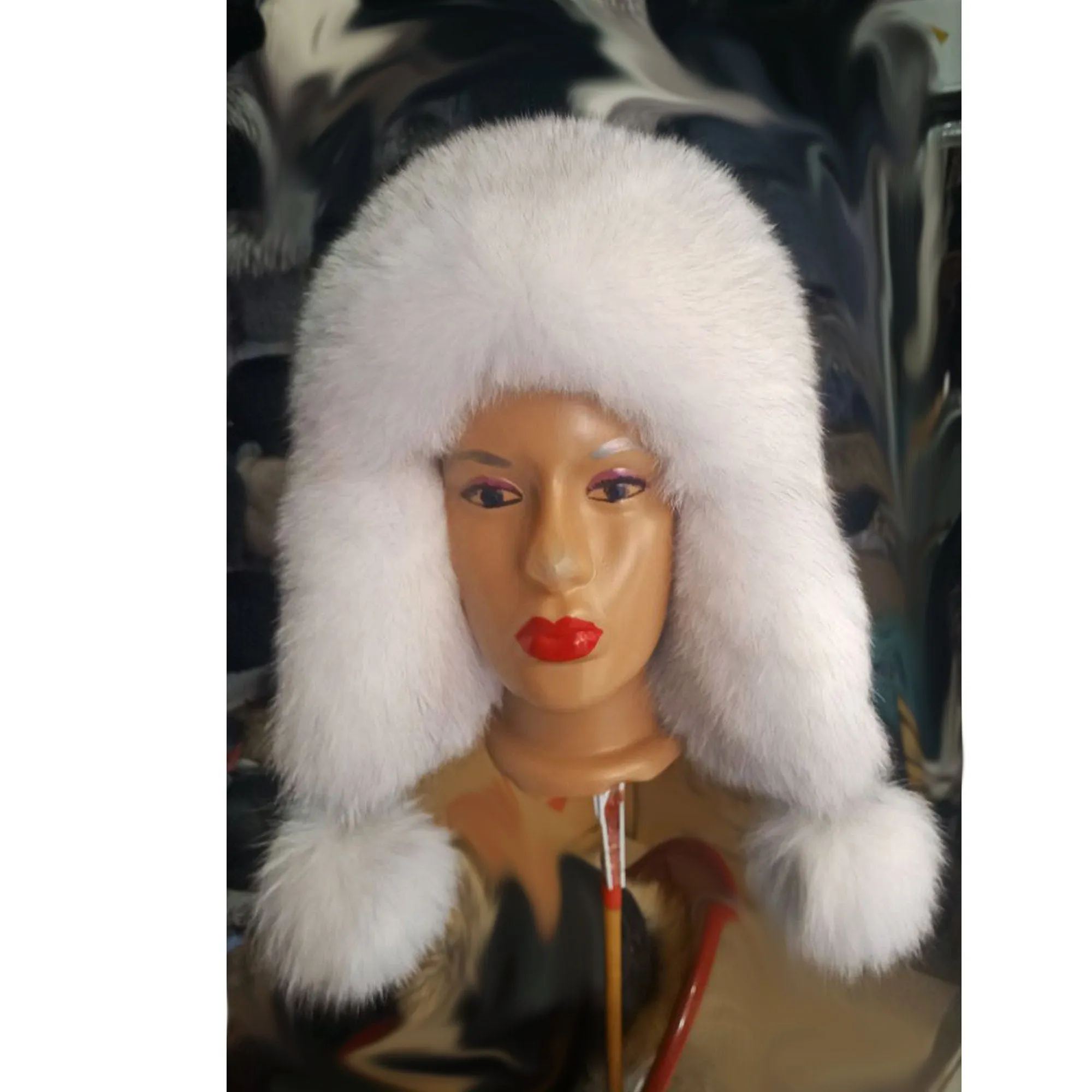 BY ORDER Women Fur Hat, Real Leather Fox Fur Hat, Aviator Hat, Ushanka, Russian Hat, Ski Hat, Leather Hat Ear Flaps, Girl Trapper Hat Pink