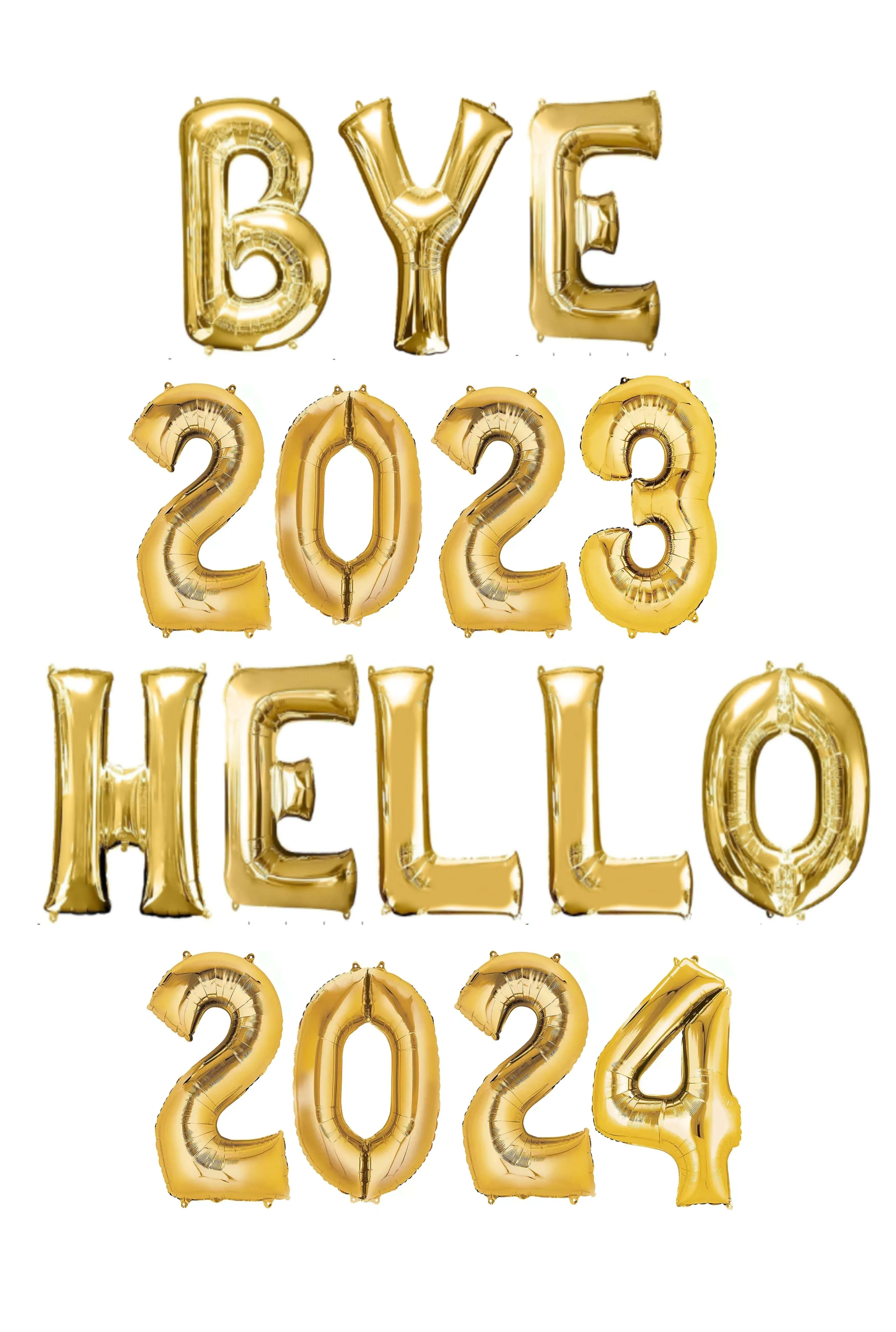 Bye 2023 Hello 2024 Balloons