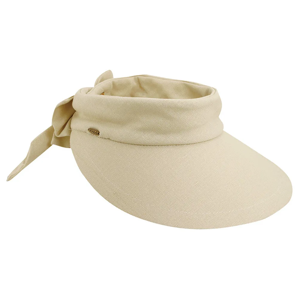 C- Scala Women's Cotton Visor with 4 1/4" Peak ,Bow, & Velcro® Closure, Style#V25