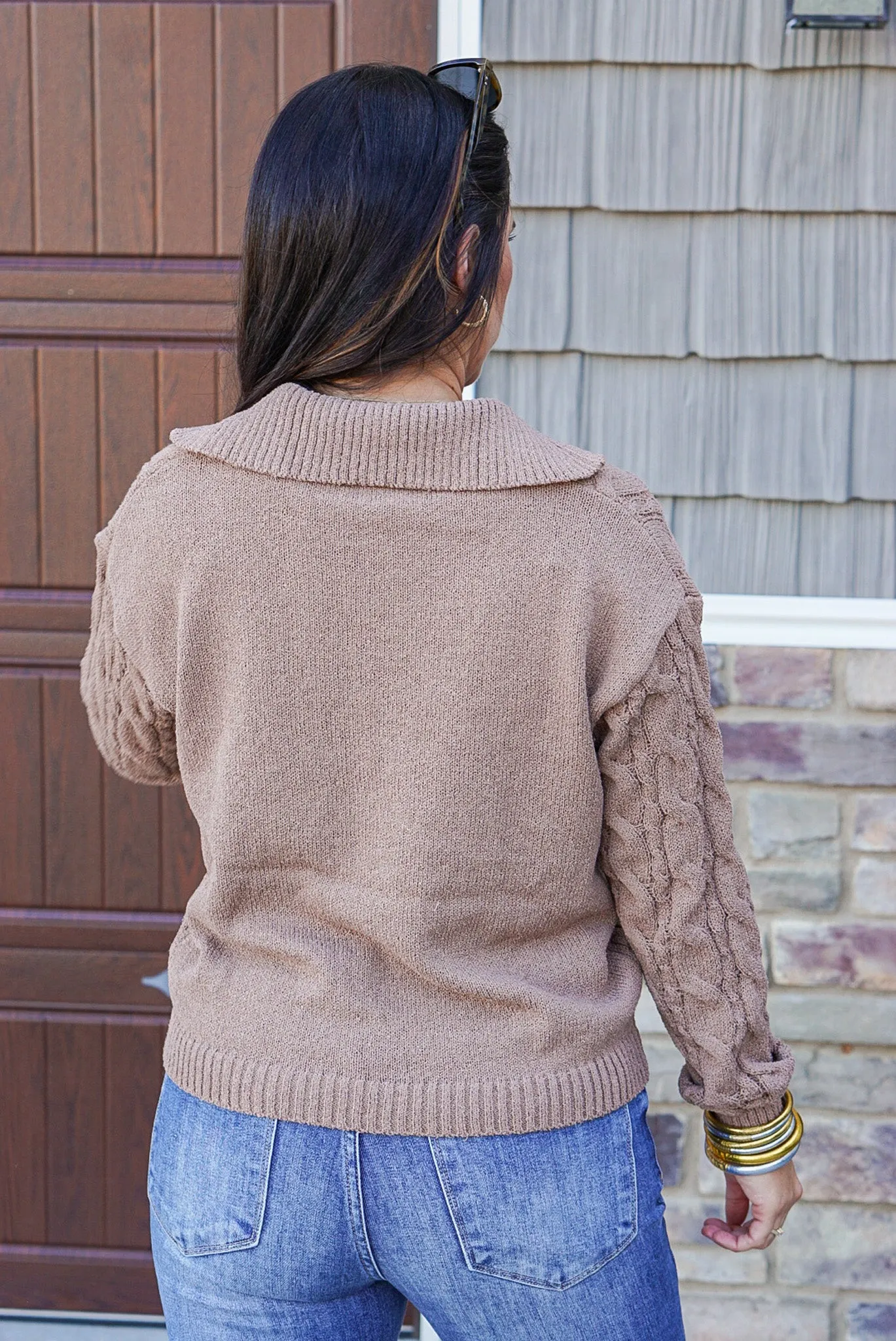 Cable Knit Perfection Mocha Sweater