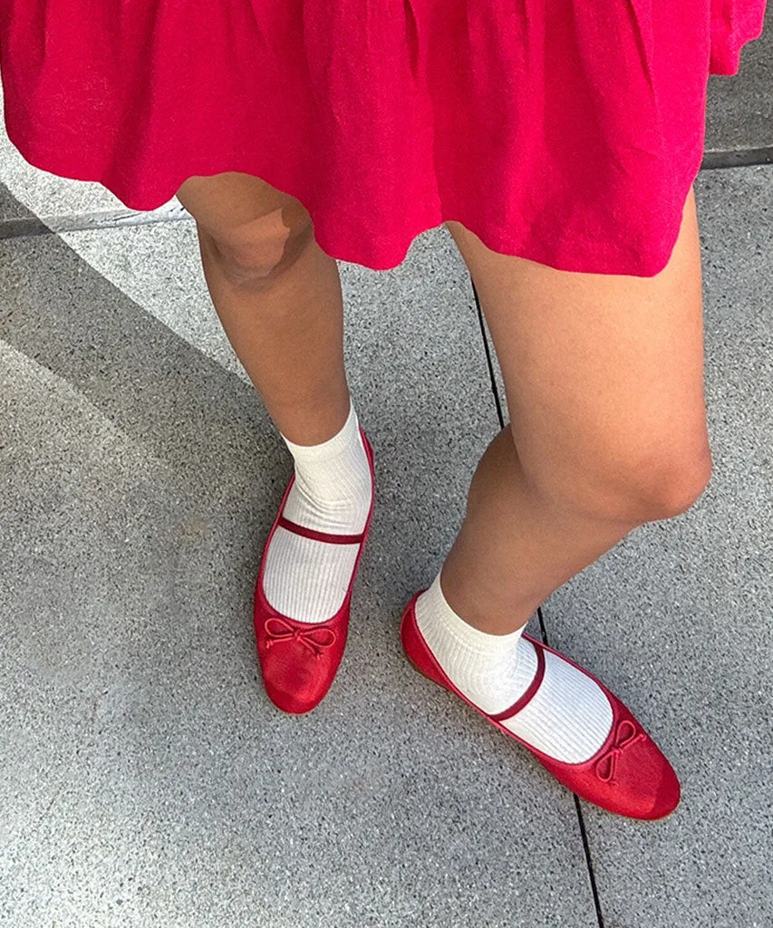 CADEL BALLET FLATS RED MESH