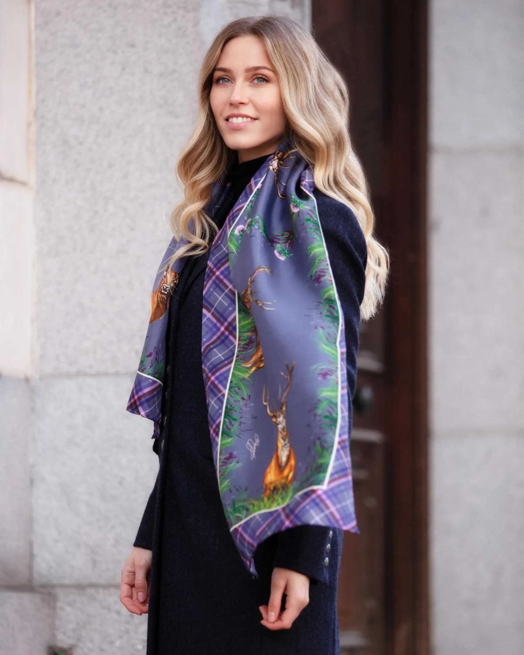 Caledonia Soft Amethyst Classic Pure Silk Scarf