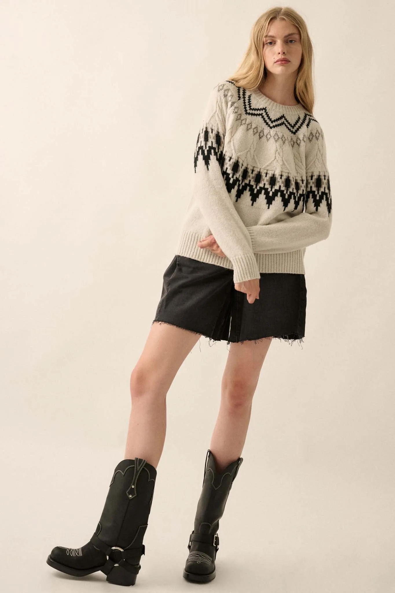 Call of the Mountains Alpine Cable Knit Sweater