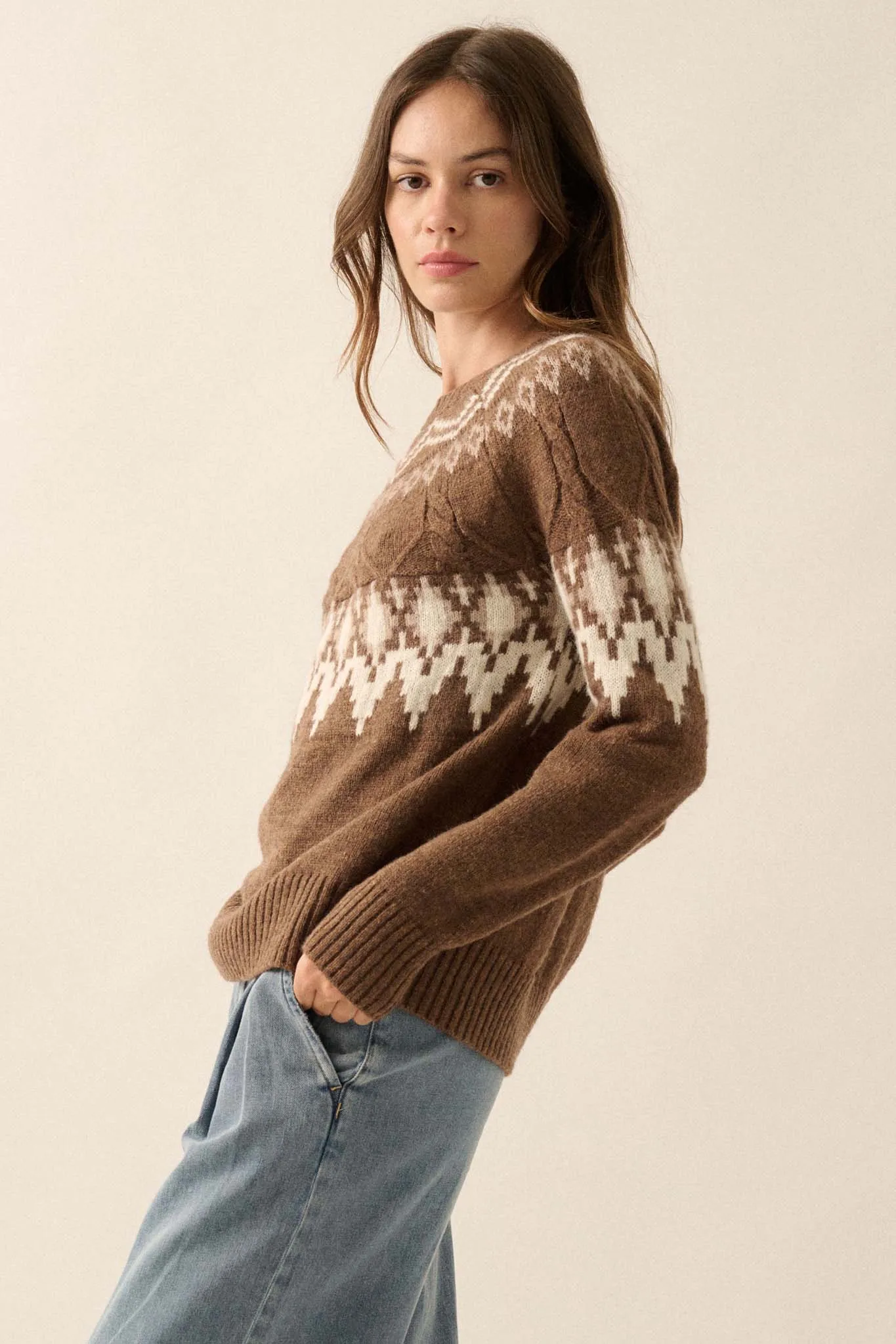 Call of the Mountains Alpine Cable Knit Sweater