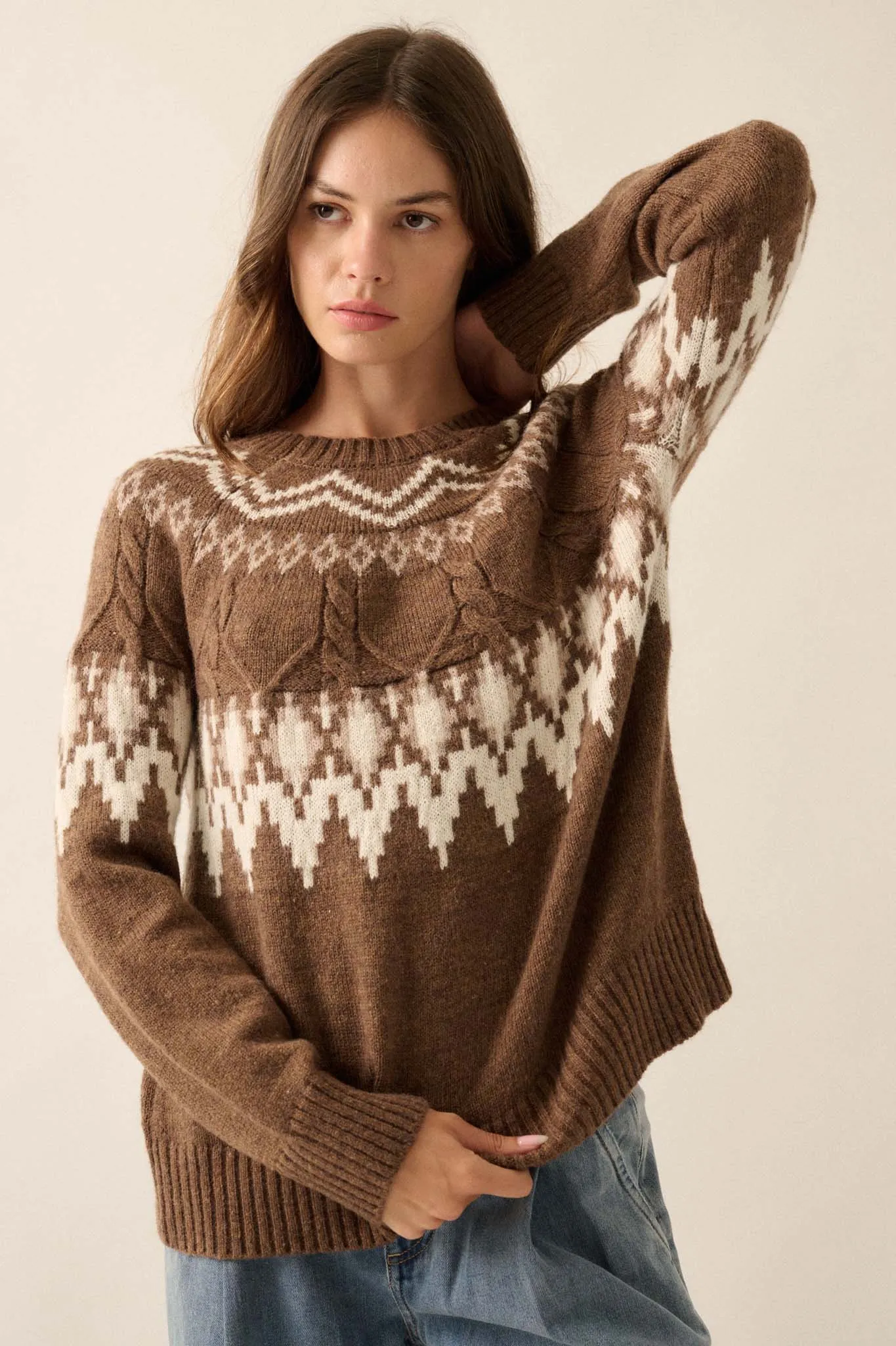 Call of the Mountains Alpine Cable Knit Sweater