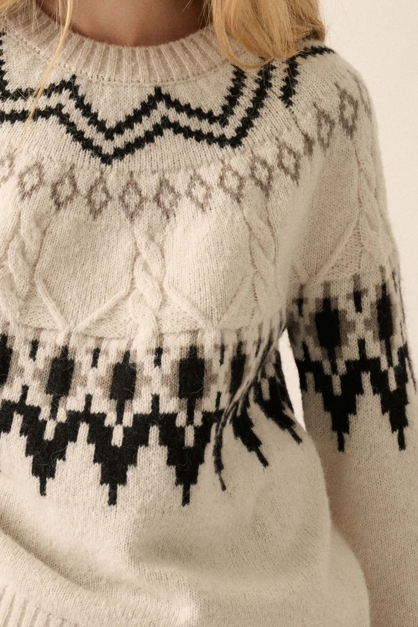 Call of the Mountains Alpine Cable Knit Sweater