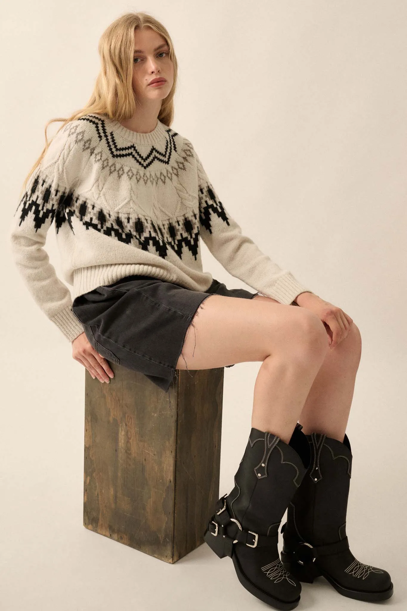 Call of the Mountains Alpine Cable Knit Sweater