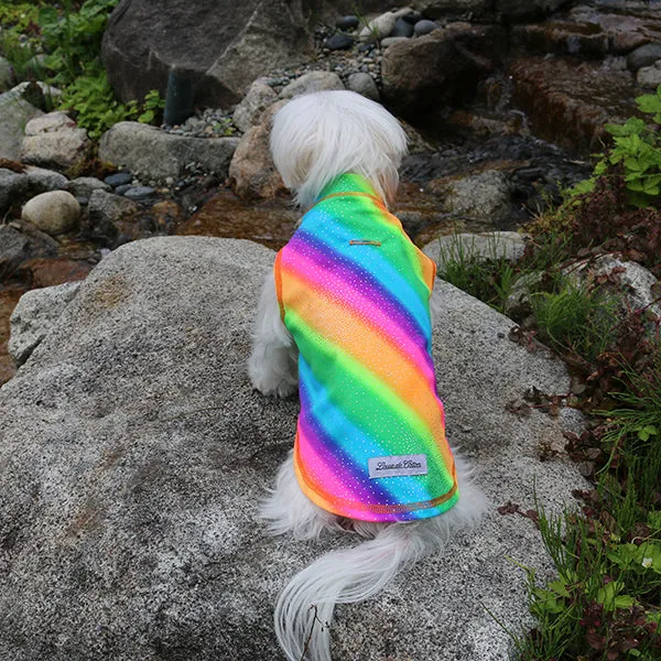 Calming Sleeveless Cooling Sun Tee UPF 50  Rainbow Sparkle