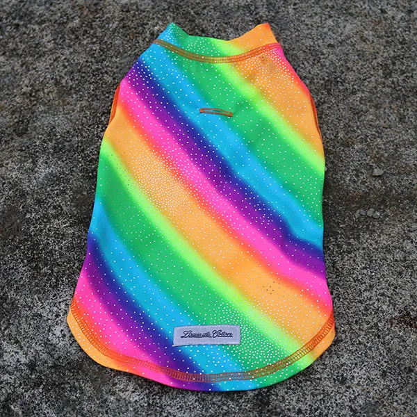 Calming Sleeveless Cooling Sun Tee UPF 50  Rainbow Sparkle