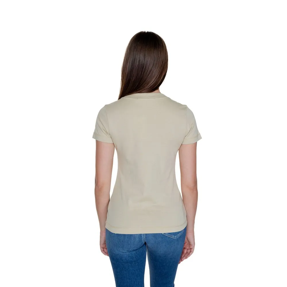 Calvin Klein Jeans Beige Cotton Rigenerato Tops & T-Shirt