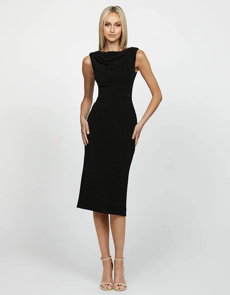 Calypso Cowled Boat Neck Midi