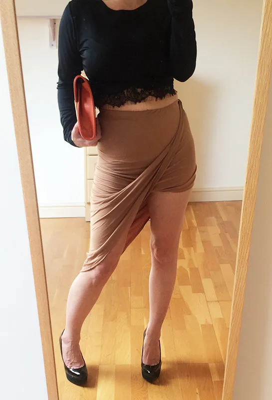 Camel Asymmetric Cassie Skirt