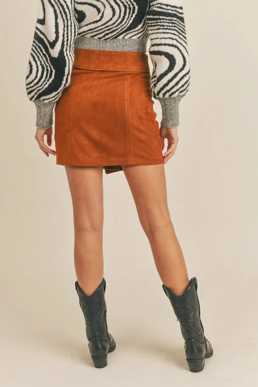 Camel Suede Skirt - Final Sale