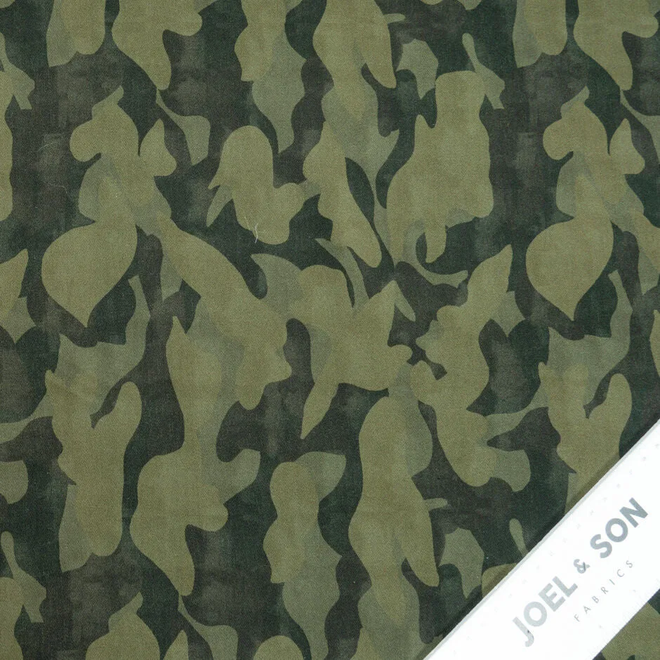 Camouflaged Printed Pure Cotton Denim