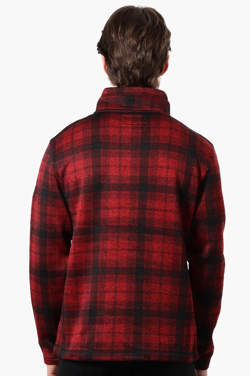 Canada Weather Gear Plaid Half Zip Sweatshirt - Red