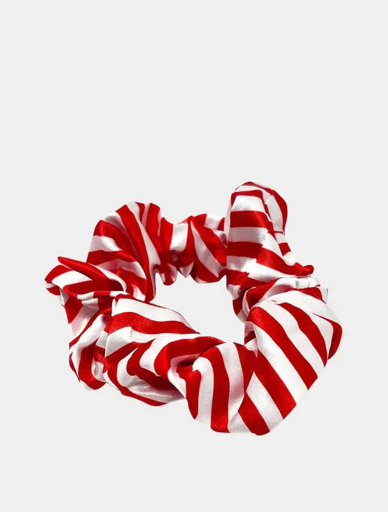 Candy Cane Print Hair Scrunchie