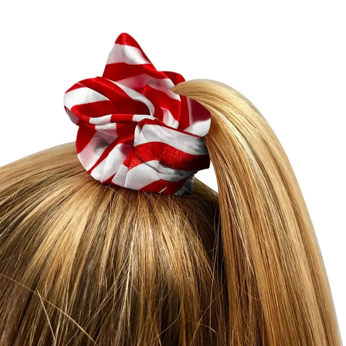 Candy Cane Print Hair Scrunchie