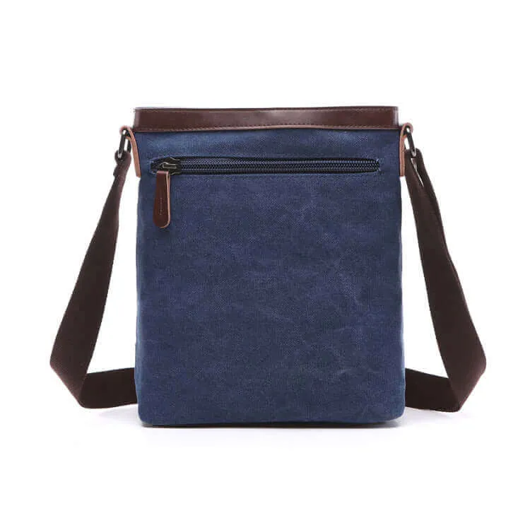 Canvas Crossbody Bag with Leather Trim