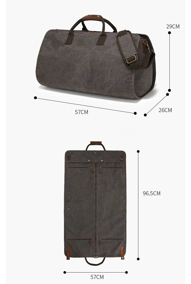 Canvas Garment Suit Bag with Travel Weekend Bag Flight Bag