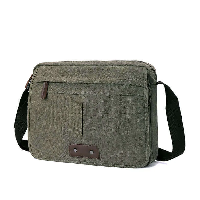 Canvas Messenger Bag | Fits 13.3 Inch Laptop