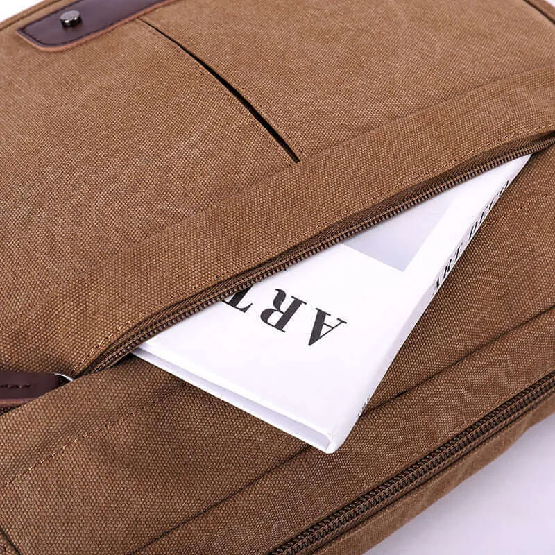 Canvas Messenger Bag | Fits 13.3 Inch Laptop