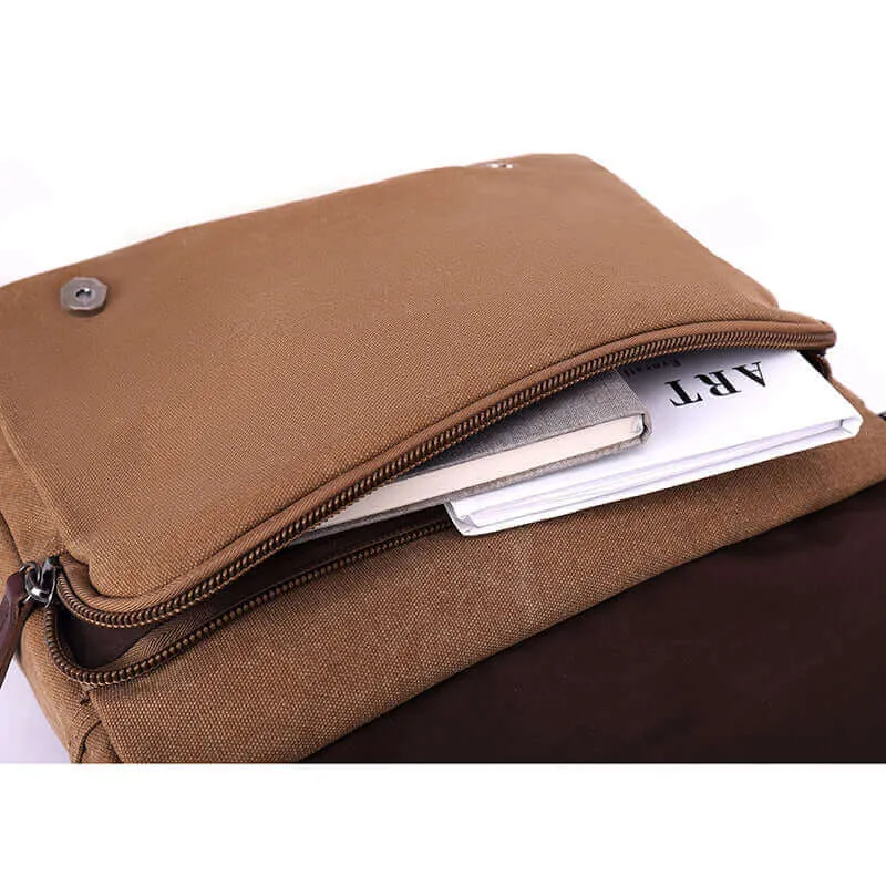 Canvas Messenger Bag | Fits 13.3 Inch Laptop