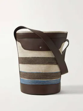 Canvas striped bucket bag