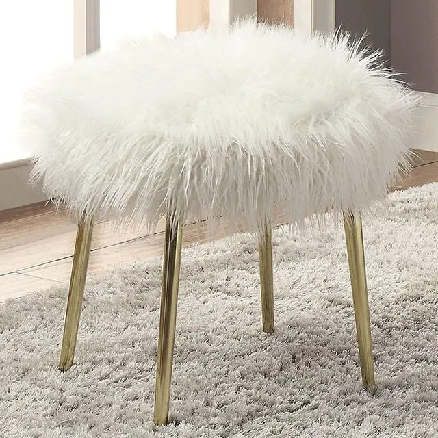 Caoimhe White/Gold Ottoman