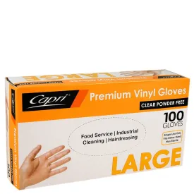 Capri Clear Vinyl Gloves Powder Free Large 1000pcs