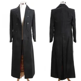 Captain Jack Harkness Trench Coat Doctor Who Black Wool Coat Jacket ACcosplay