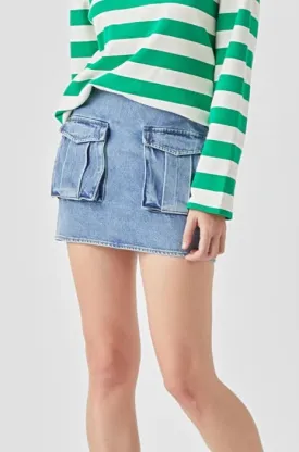 Cara Pocket Denim Mini Skirt