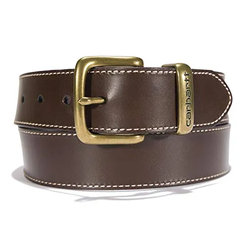 Carhartt A0005511 Men's Bridle Leather Debossed Metal Keeper Belts