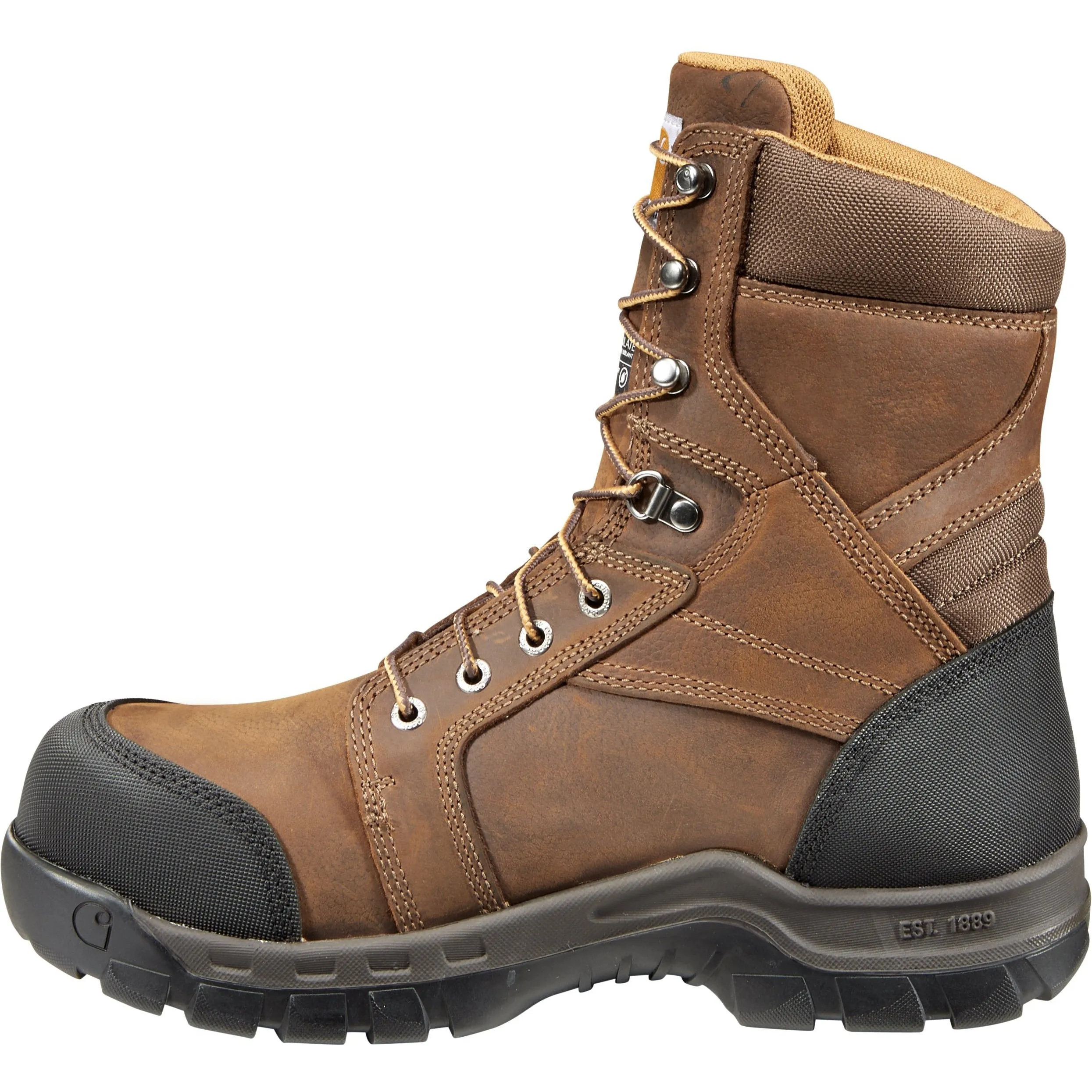 Carhartt Men's Rugged Flex 8" Comp Toe Ins WP Work Boot Brown CMF8389