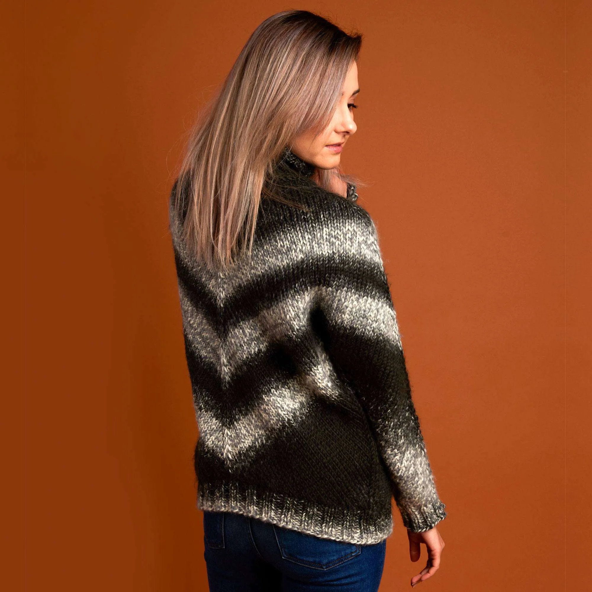 Caron 4-V Knit Pullover