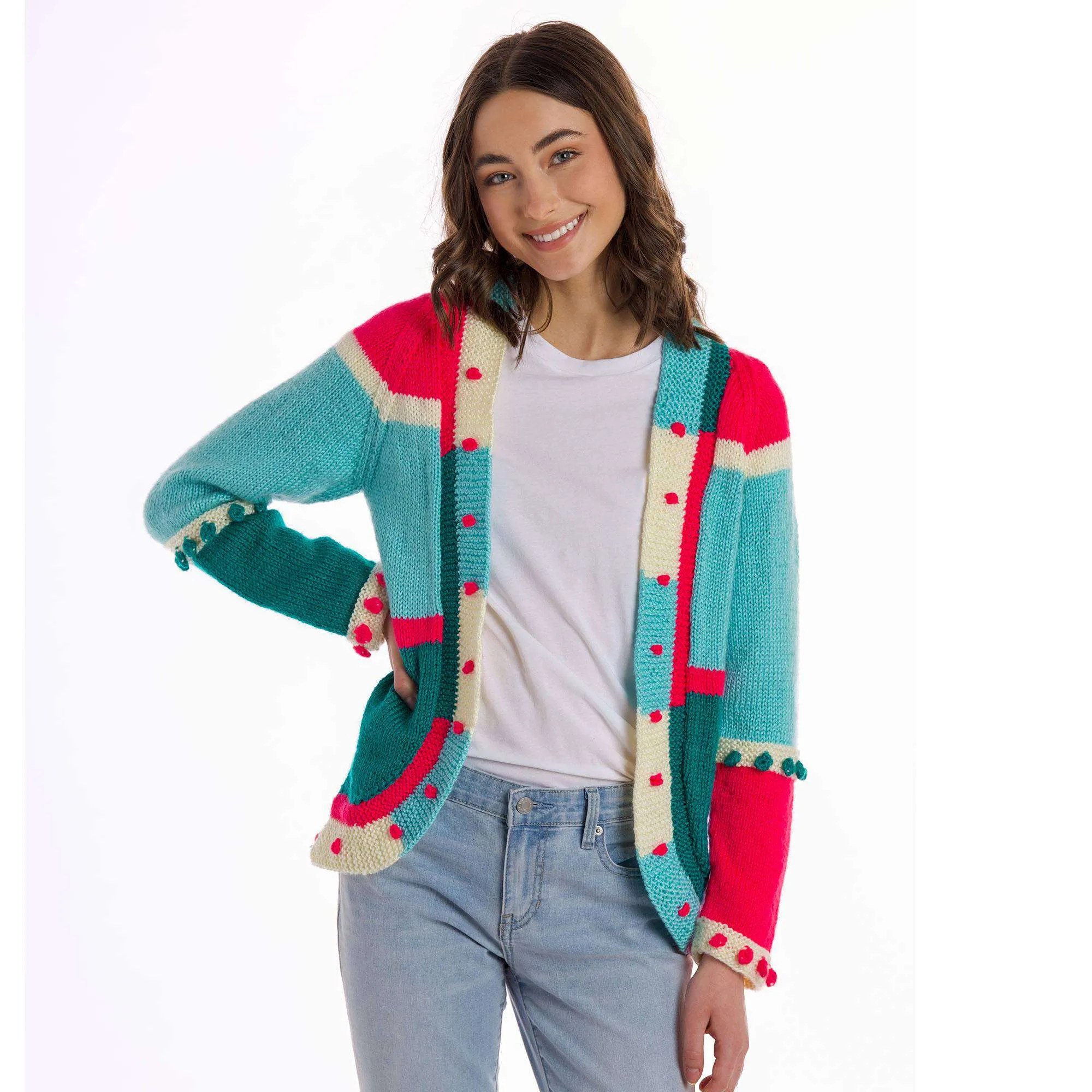 Caron Connect The Dots Knit Cardigan