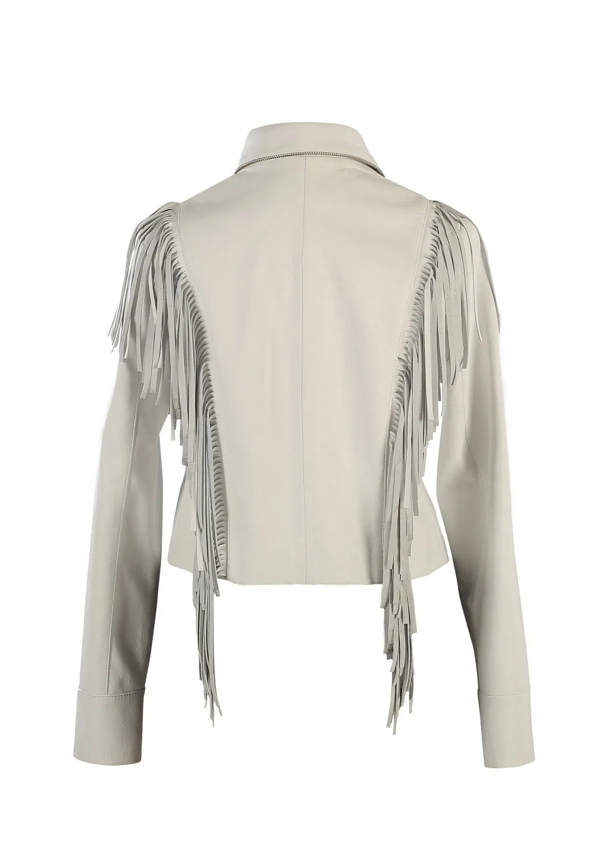 Cascade Fringed Collared Western Leather Jacket