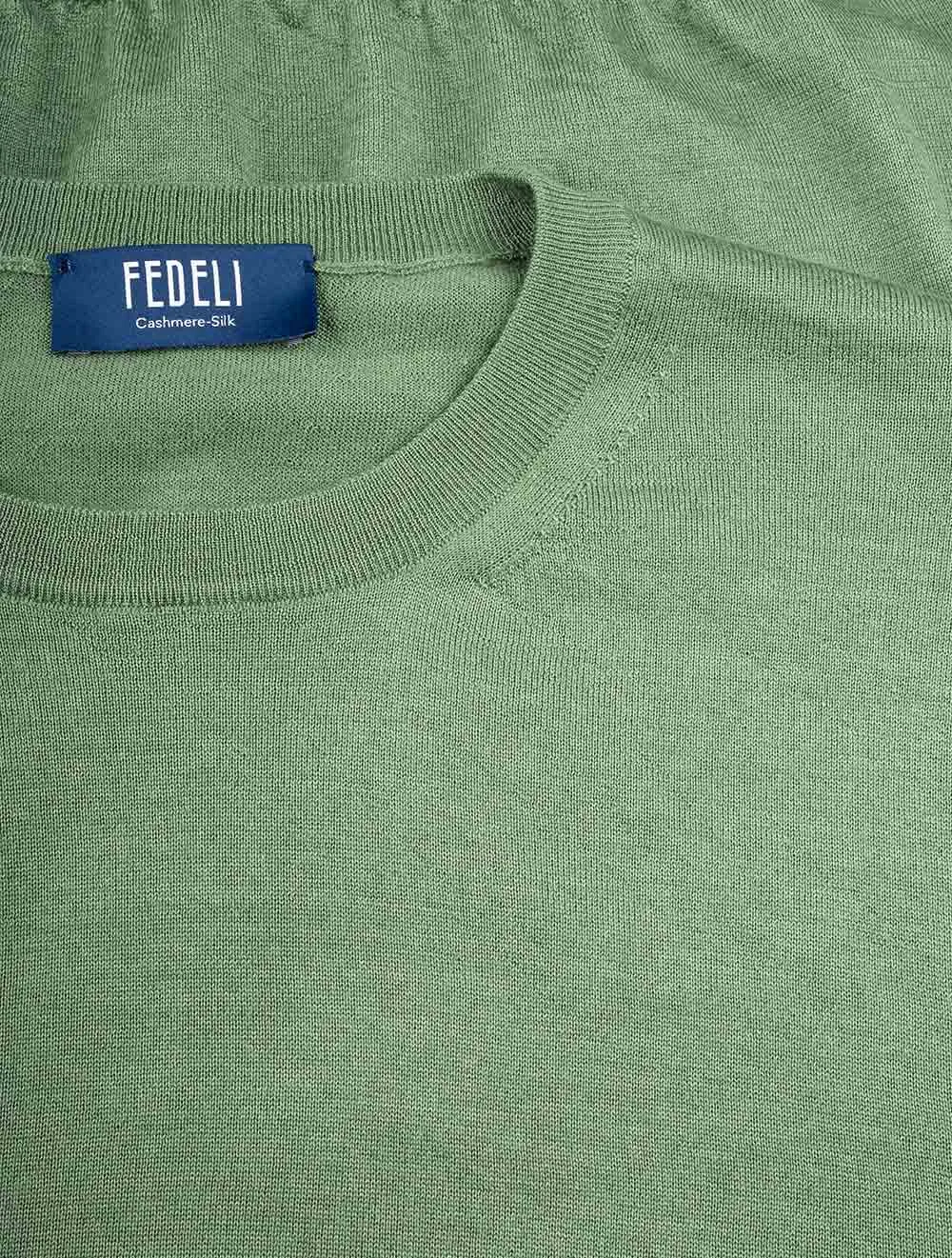 Cashmere & Silk Crew Neck Green