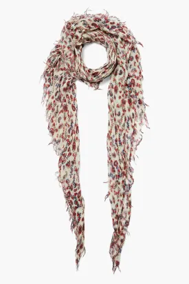 Cashmere and Silk Scarf Cloud Cream Paisley