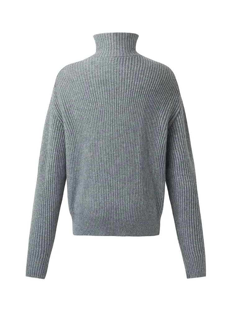 Cashmere Blend Half-Zip Women Knit Jumper