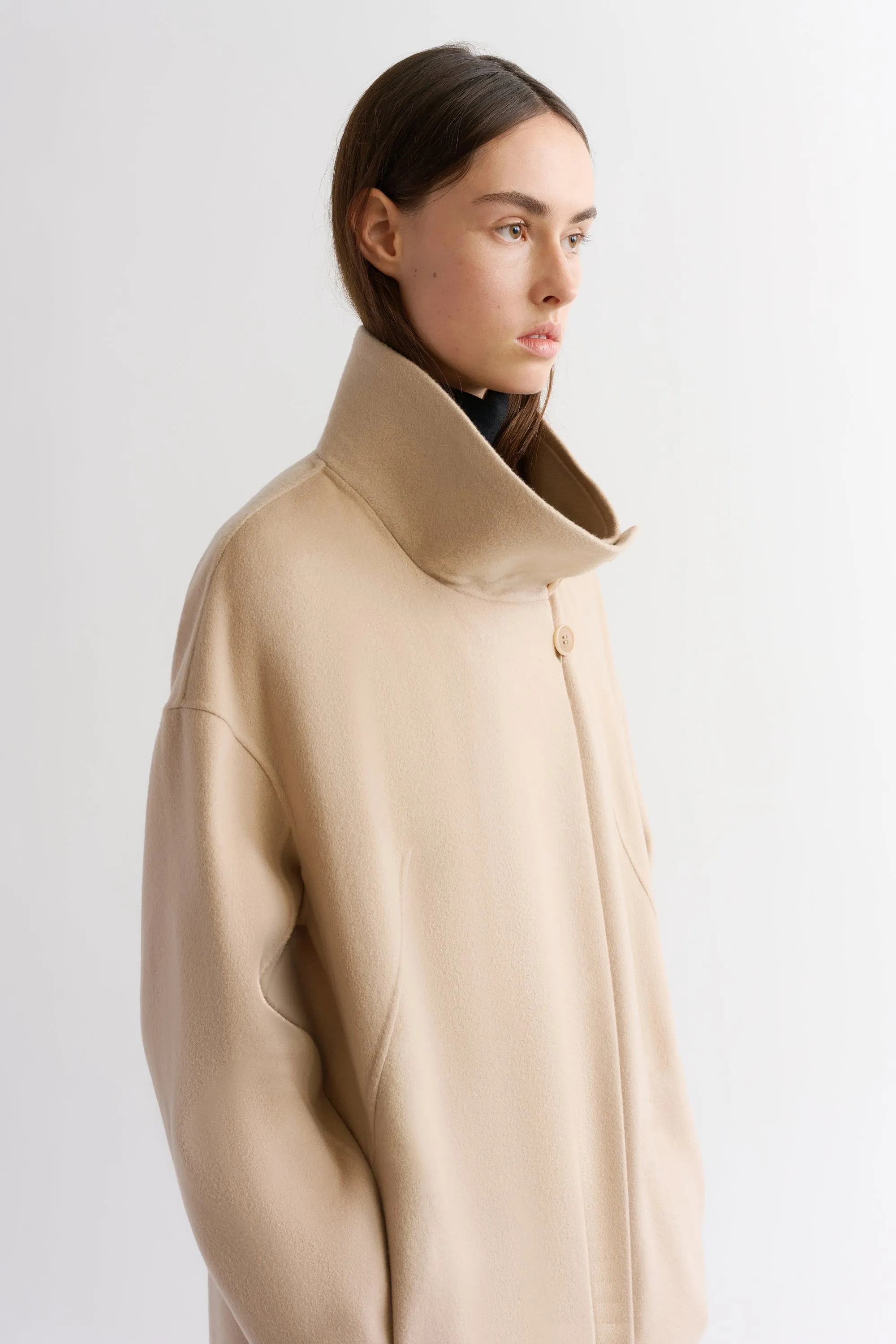 CASHMERE FUNNEL NECK COAT