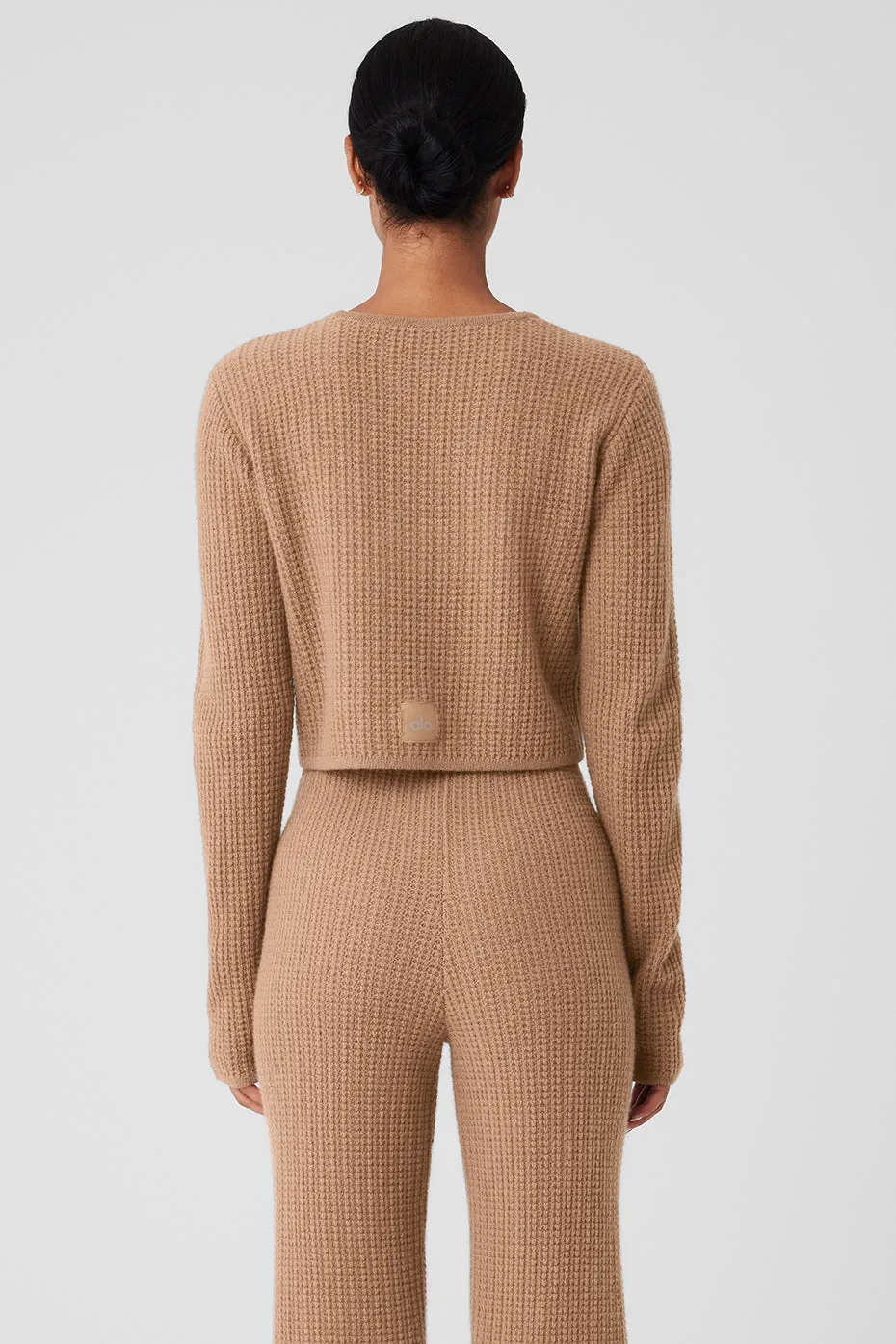 Cashmere Plush Waffle Cropped Long Sleeve - Toasted Almond