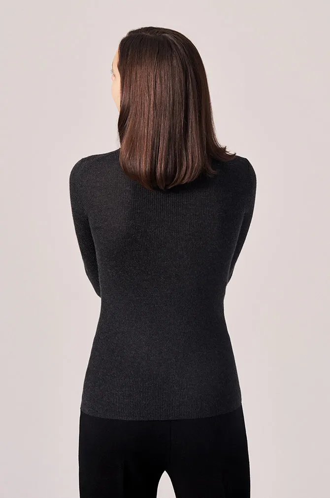 CASHMERE / SILK RIB TURTLENECK