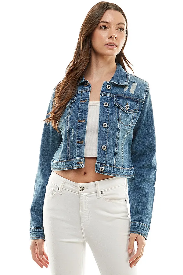 Casual Comfort Solid Denim Jacket