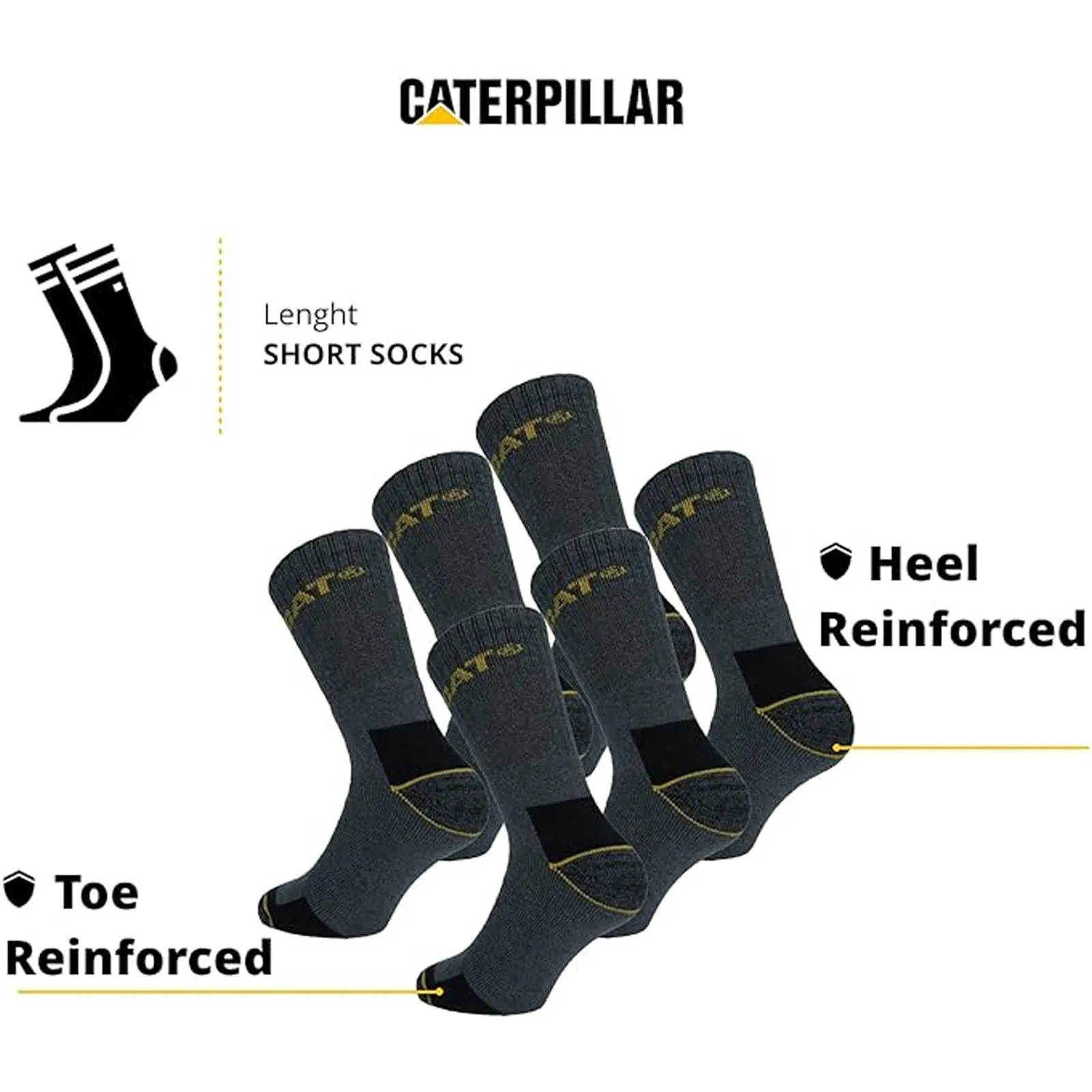 CAT Caterpillar Mens Heavy Duty Socks - Charcoal