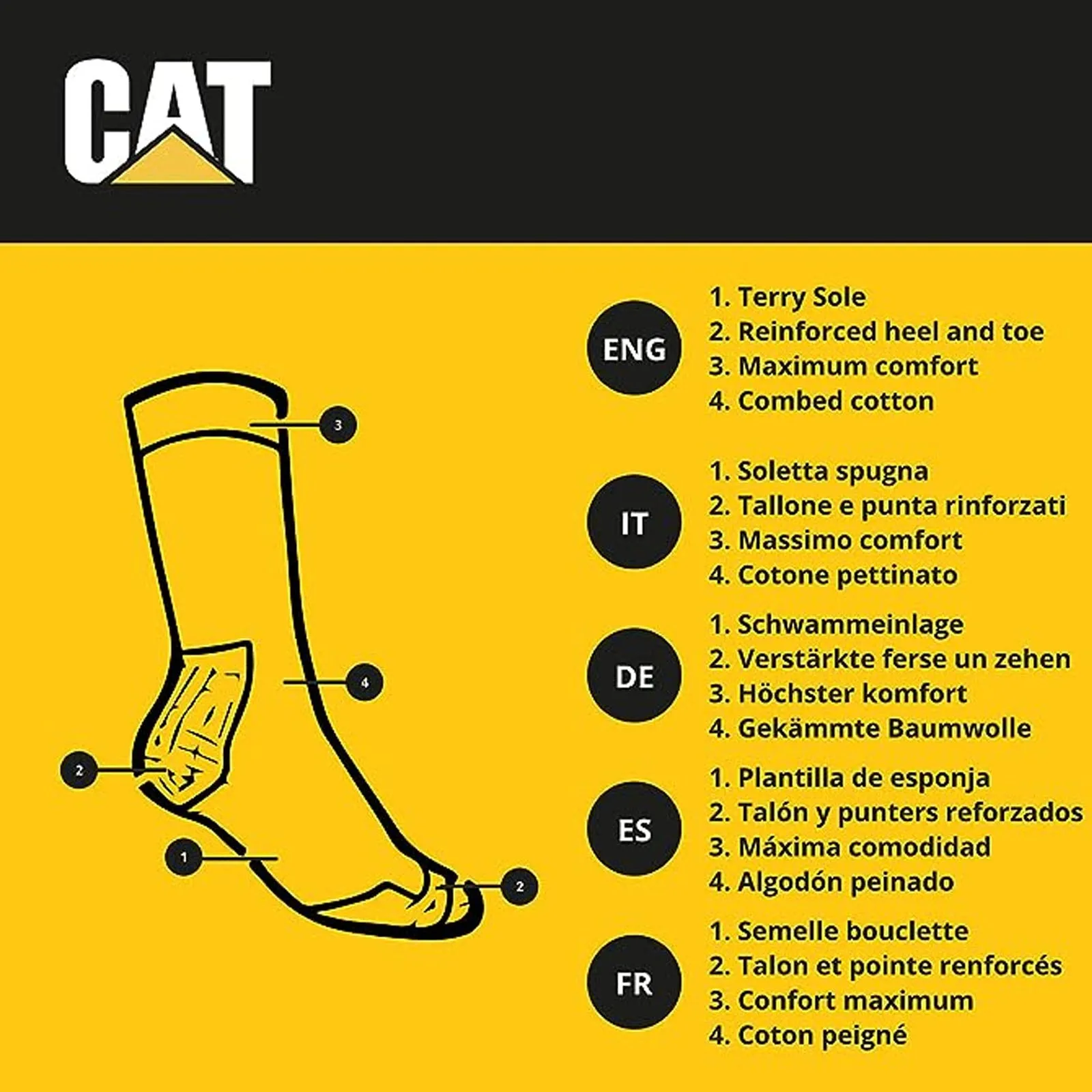 CAT Caterpillar Mens Heavy Duty Socks - Charcoal