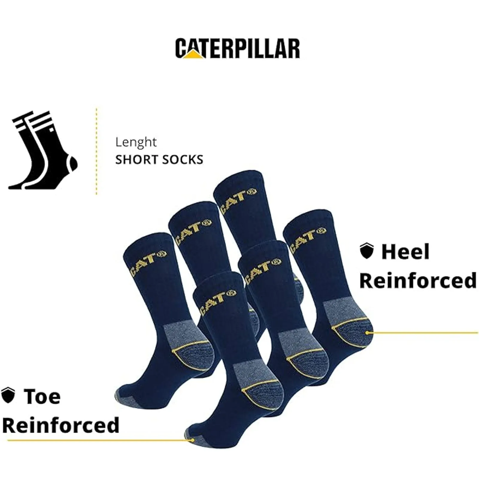 CAT Caterpillar Mens Heavy Duty Socks - Navy